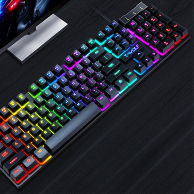 Gaming USB Luminous Wired Keyboard – RGB Backlit Floating Keys