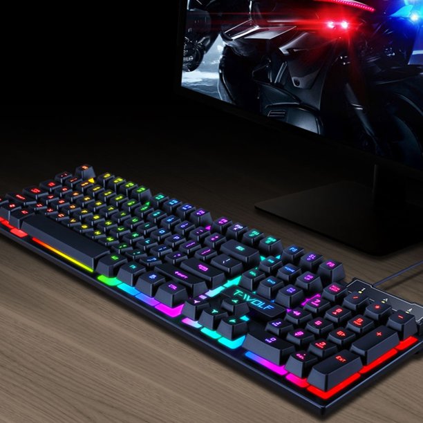 Gaming USB Luminous Wired Keyboard – RGB Backlit Floating Keys