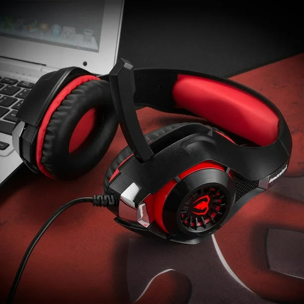 Wired Stereo Gaming Headset – Deep Bass, LED Light & Noise-Cancelling Mic (PS4/PC/Laptop/Xbox)