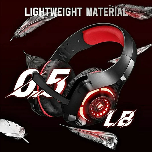 Wired Stereo Gaming Headset – Deep Bass, LED Light & Noise-Cancelling Mic (PS4/PC/Laptop/Xbox)