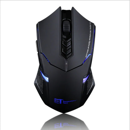 Power-Saving Wireless Mouse – Silent Click & RGB Luminous Design