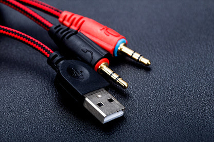 RGB Wired Gaming Headset – Noise-Cancelling Mic, Heavy Bass, USB + 3.5mm for PC, PS4 & Switch
