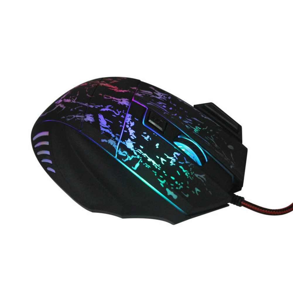 Wired Gaming Mouse – 1200 DPI, 7 Buttons, Ergonomic Grip & RGB Lighting