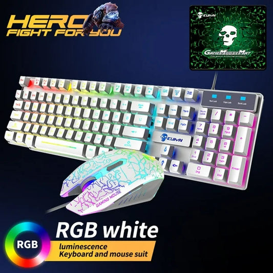 RGB Luminous Gaming Keyboard & Mouse Combo – Backlit Ergonomic Set for Work & Play