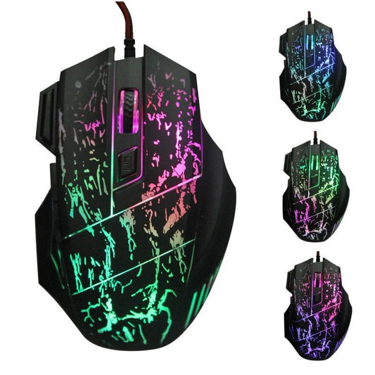 Wired Gaming Mouse – 1200 DPI, 7 Buttons, Ergonomic Grip & RGB Lighting