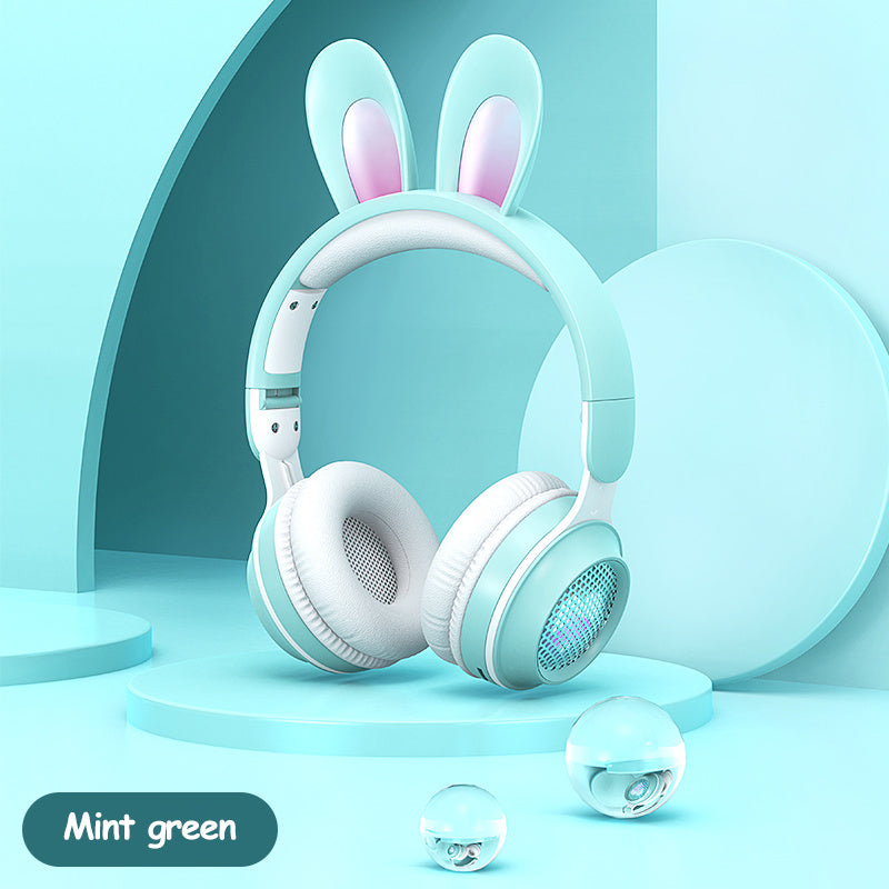 Wireless Rabbit Ear Headphones – Glowing Lights, Deep Bass & Built-In Mic