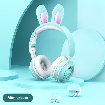 Wireless Rabbit Ear Headphones – Glowing Lights, Deep Bass & Built-In Mic