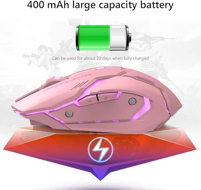 Wireless Charging Silent RGB Gaming Mouse – 2.4GHz, 1600DPI, Ergonomic Design