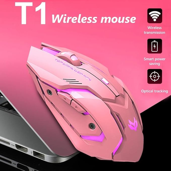 Wireless Charging Silent RGB Gaming Mouse – 2.4GHz, 1600DPI, Ergonomic Design