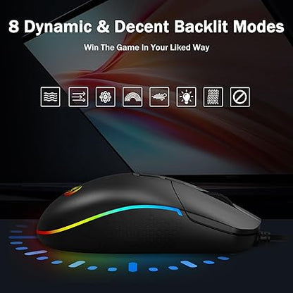 Gaming Mouse – 5000 DPI, 9 Programmable Buttons & Ergonomic Design