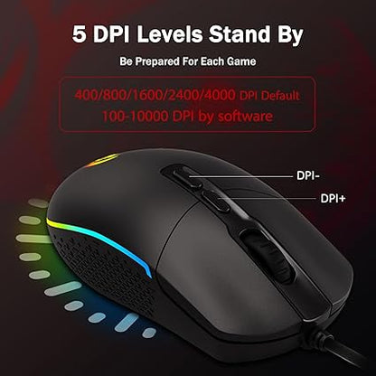 Gaming Mouse – 5000 DPI, 9 Programmable Buttons & Ergonomic Design