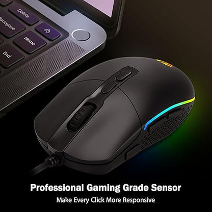 Gaming Mouse – 5000 DPI, 9 Programmable Buttons & Ergonomic Design