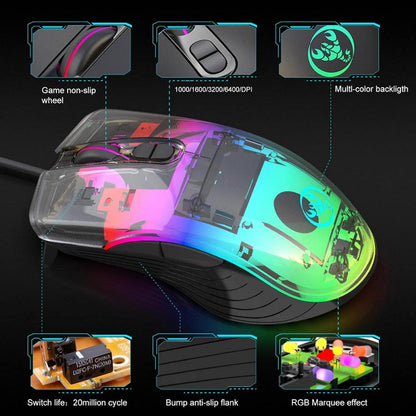 RGB Wired Gaming Mouse – 6400 DPI, 7 Buttons & Ergonomic Design
