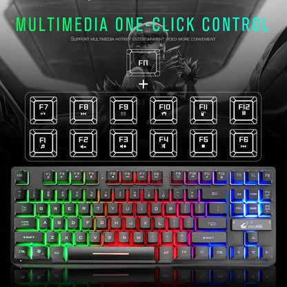 Mechanical Gaming Keyboard – Compact 87-Key Notebook Style