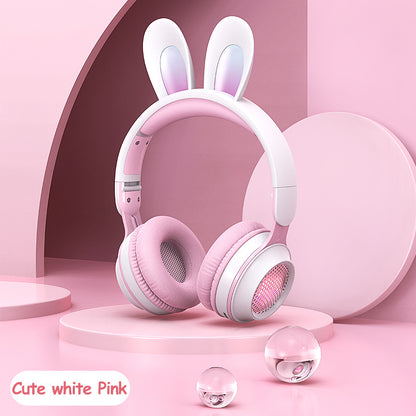 Wireless Rabbit Ear Headphones – Glowing Lights, Deep Bass & Built-In Mic