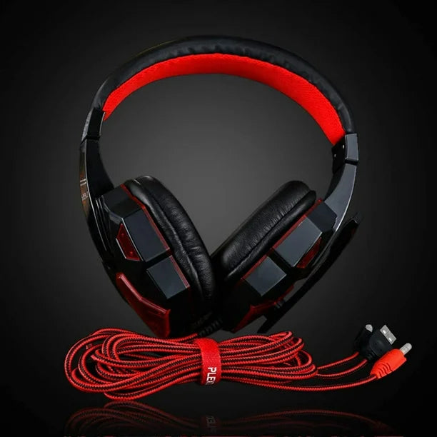 RGB Wired Gaming Headset – Noise-Cancelling Mic, Heavy Bass, USB + 3.5mm for PC, PS4 & Switch
