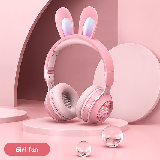 Wireless Rabbit Ear Headphones – Glowing Lights, Deep Bass & Built-In Mic