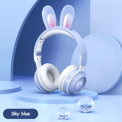 Wireless Rabbit Ear Headphones – Glowing Lights, Deep Bass & Built-In Mic