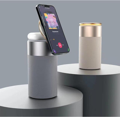 3-in-1 Wireless Charger, Bluetooth Speaker & Touch Lamp – Smart All-in-One Station