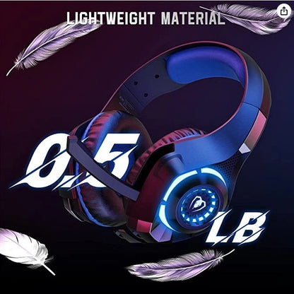 Wired Stereo Gaming Headset – Deep Bass, LED Light & Noise-Cancelling Mic (PS4/PC/Laptop/Xbox)